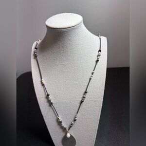 Elegant Worthington Silver and Black Pendant Necklace